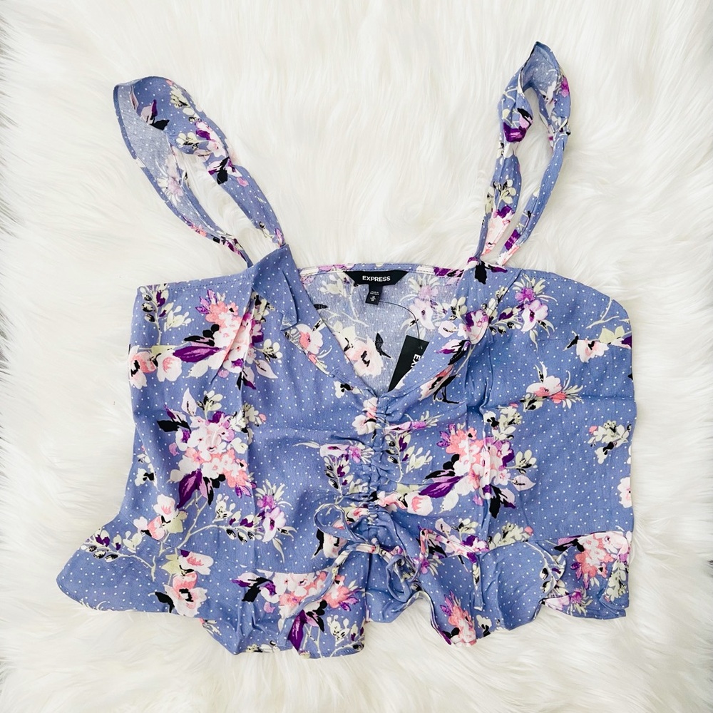 Express Ruched Front Flutter Cami Size M - Picture 5 of 8